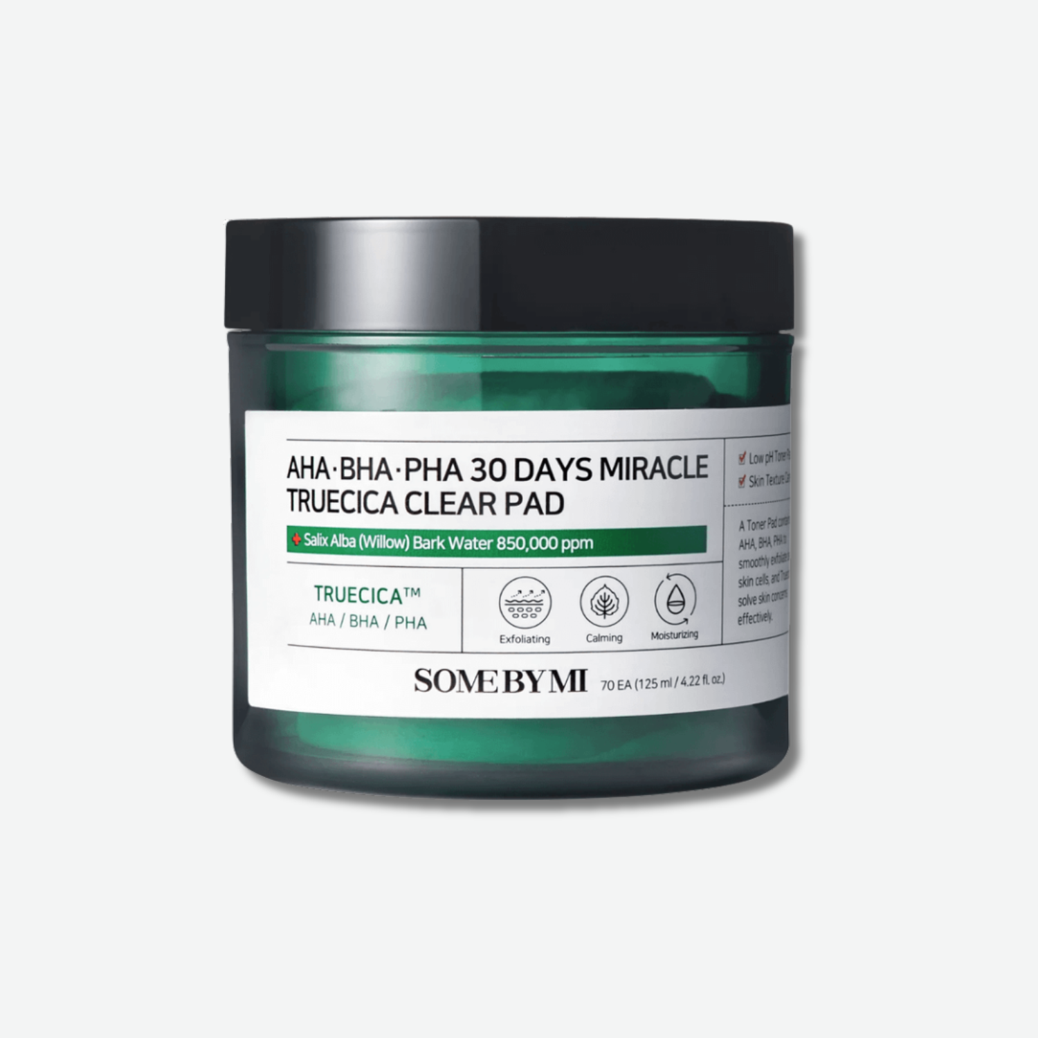Some By Mi AHA BHA PHA 30 Days Miracle Truecica Clear Pad – 4.22 oz (120g, 70 Pads)
