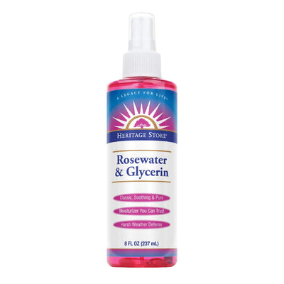 Heritage Store Rosewater & Glycerin (8oz) - Kismet Beauty Supplies